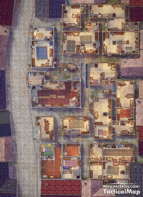Alleys Of The City 32x44 Tactical Map In 2023 Fantasy City Map