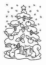 Coloring Tree Christmas Printable Holidays Snow sketch template