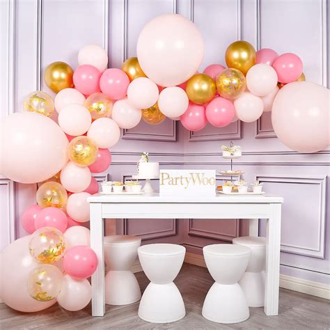 Buy Partywoo Pink And Gold Balloons 50 Pcs Pink Balloons Metallic