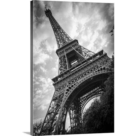 Greatbigcanvas Black And White Eiffel Tower By Circle Capture Canvas
