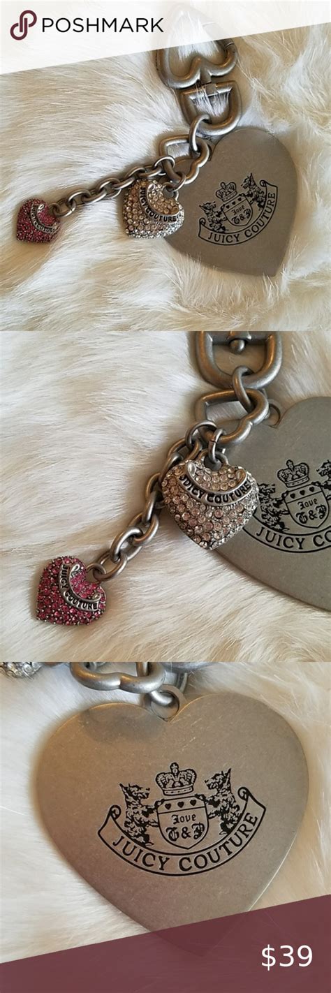 Juicy Couture Heart Shaped Key Ring Keychain Juicy Couture Heart Shaped