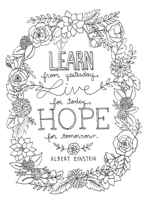 Inspirational coloring pages free printable. Albert Einstein quote. | Quote coloring pages, Coloring pages inspirational, Printable coloring ...