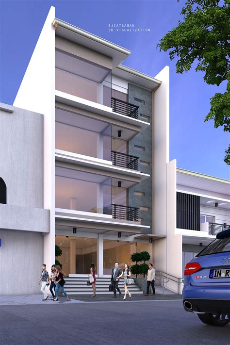 4 Storey Commercial Building On Behance Residential Building Design