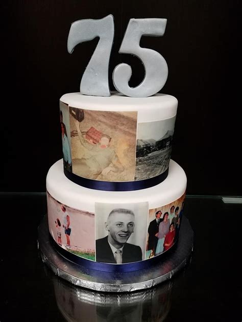 75th Birthday Photo Cake Custom Cakes Plum Cake Recipe Cake