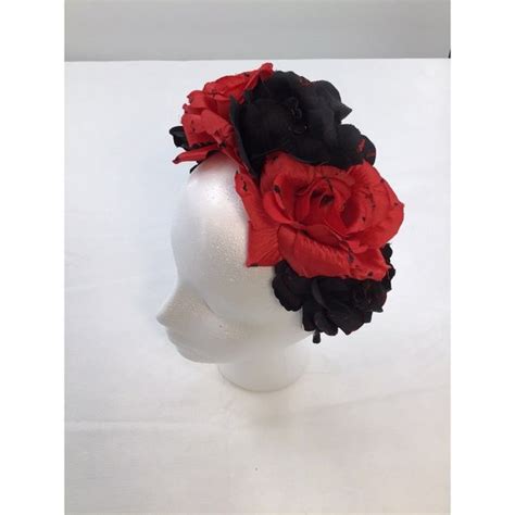 Claires Accessories Claires Black Red Rose Floral Headband
