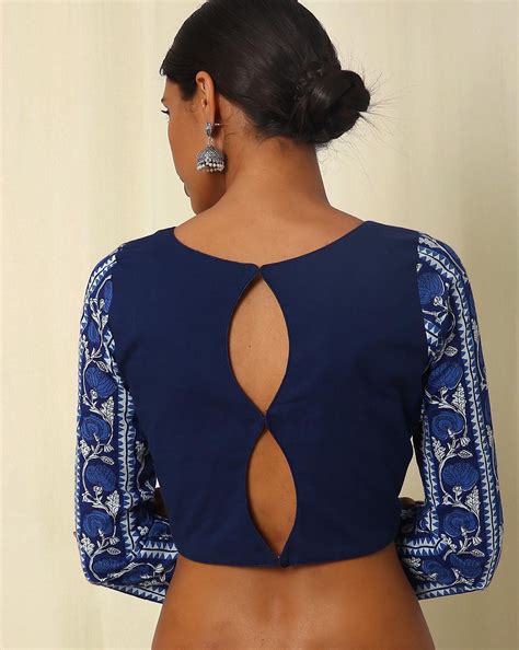 Modern Simple Cotton Saree Blouse Back Neck Designs