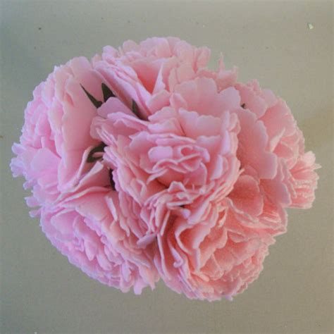 Foam Carnations Posy Baby Pink 6 Pack 22cm Foam Flowers