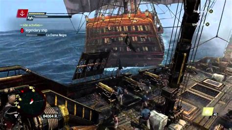 Assassins Creed Iv Black Flag Legendary Ship La Dama Negra Battle Youtube