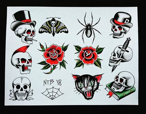 Skull Tattoo Flash Sheets