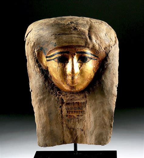 Egyptian Late Dynastic Gilt Cartonnage Mummy Mask Sold At Auction On 21st February Bidsquare