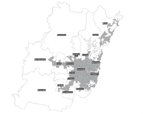 Urban Sydney And Local Government Boundaries Download Scientific Diagram