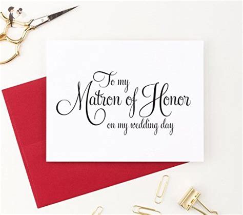 To My Matron Of Honor On My Wedding Day Bridal Party Thank You Cards