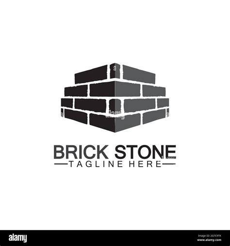 Brick Stone Logo Vector Icon Illustration Design Template Stock Vector