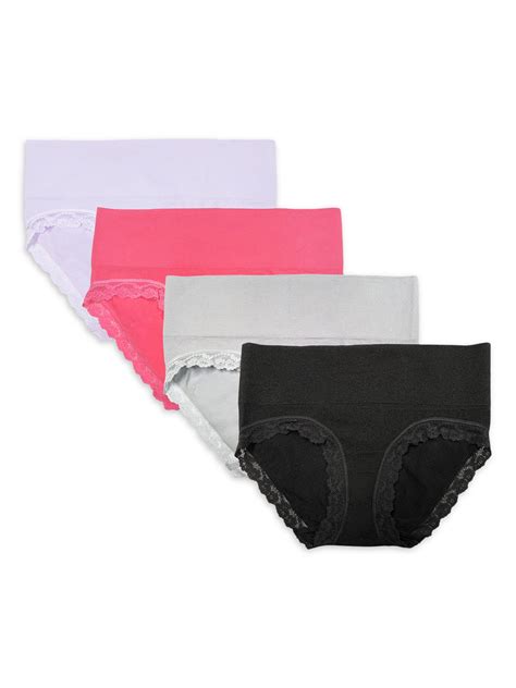 Secret Treasures Lace Hipster Nylon Spandex Panty Womens 4 Pack