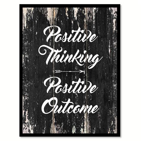 Positive Thinking Positive Outcome Quote Saying Black Canvas Print