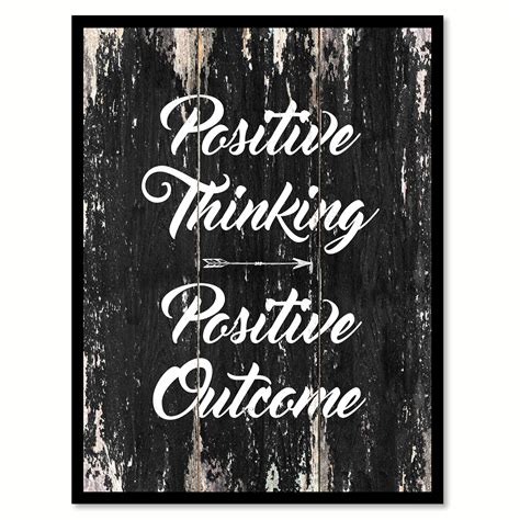 Positive Thinking Positive Outcome Quote Saying Black Canvas Print 