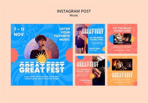 Free Psd Music Festival Instagram Posts Template