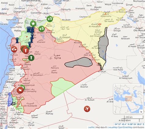 Syria On Map Of Middle East