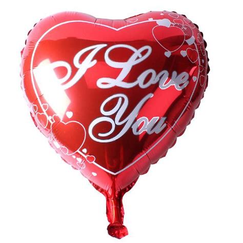 Valentines Day I Love You Theme Foil Balloons 19 Inch Love Heart Shape