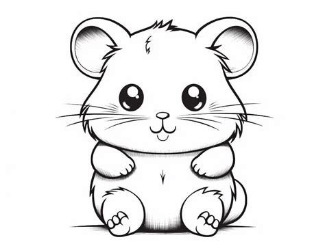 Kawaii Cute Hamster Coloring Adventure Coloring Page