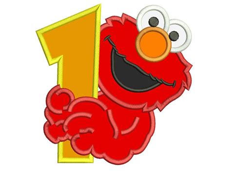 Pin By Monique Taylor Gibbs On Ducky S 1st B Day Elmo First Birthday Applique Designs