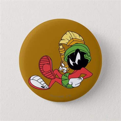 Marvin The Martian™ Reclining With Laser Pinback Button Zazzle