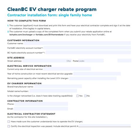 Rebate For Installing EV Charger
