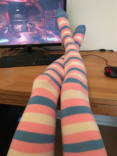 My Thigh High Trans Pride Socks From Sockdreams Are Finally Here R Traaaaaaannnnnnnnnns