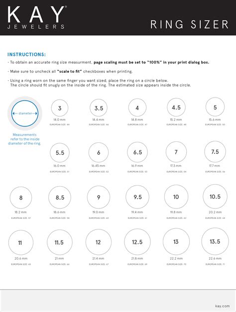 Ring Sizing Chart Printable Actual Size Images And Photos Finder