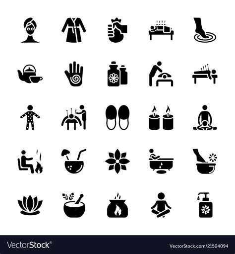 Massage Icons Pack Royalty Free Vector Image Vectorstock
