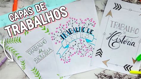 IDEIAS BONITAS PARA CAPAS DE TRABALHOS ESCOLARES - YouTube