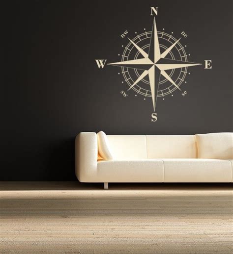 Compass Decals Nautical Decal Compass Rose Nautical Wall Etsy