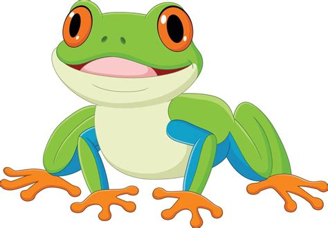 Cartoon Happy Frog On White Background 15220285 Vector Art At Vecteezy
