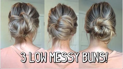 WAYS TO DO A LOW MESSY BUN PART LONG MEDIUM AND LONG HAIRSTYLES YouTube