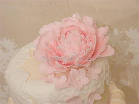 Pleated Peony Wedding Cake Cake By Sugar Pie Cakesdecor