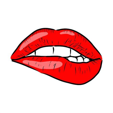 premium vector sexy plump lips kiss pink watercolor and line art hand drawn vector