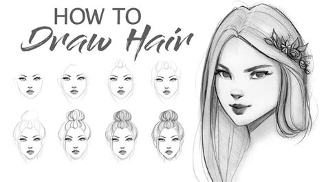 Defining them now will make it easier to give the hair a realistic tone and value later on.5 x research source. How to Draw Hair - Step by Step Tutorial! - YouTube