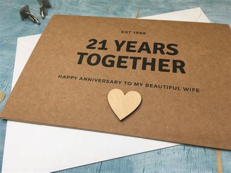 Personalised Custom 21st Anniversary Card 21 Years Together Etsy Sweden
