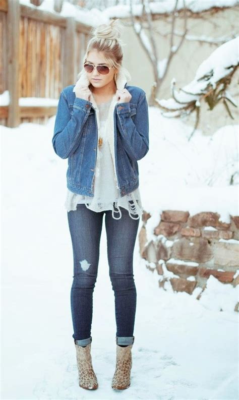 Девушки зимой в джинсах 95 фото
