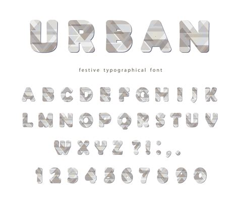 Modern Urban Font Stylized Letters And Numbers 670819 Vector Art At