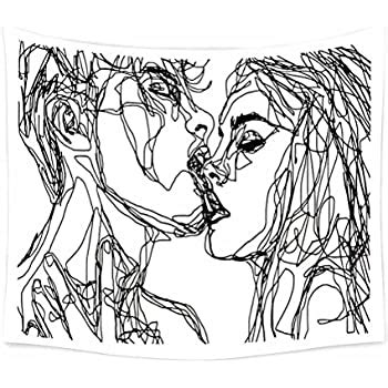 Download two lover stock vectors. Amazon.com: Lunarable Ocean Tapestry, Monochrome Hand ...