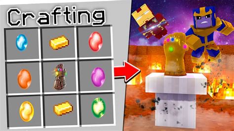 Minecraft How To Craft The Infinity Gauntlet Youtube