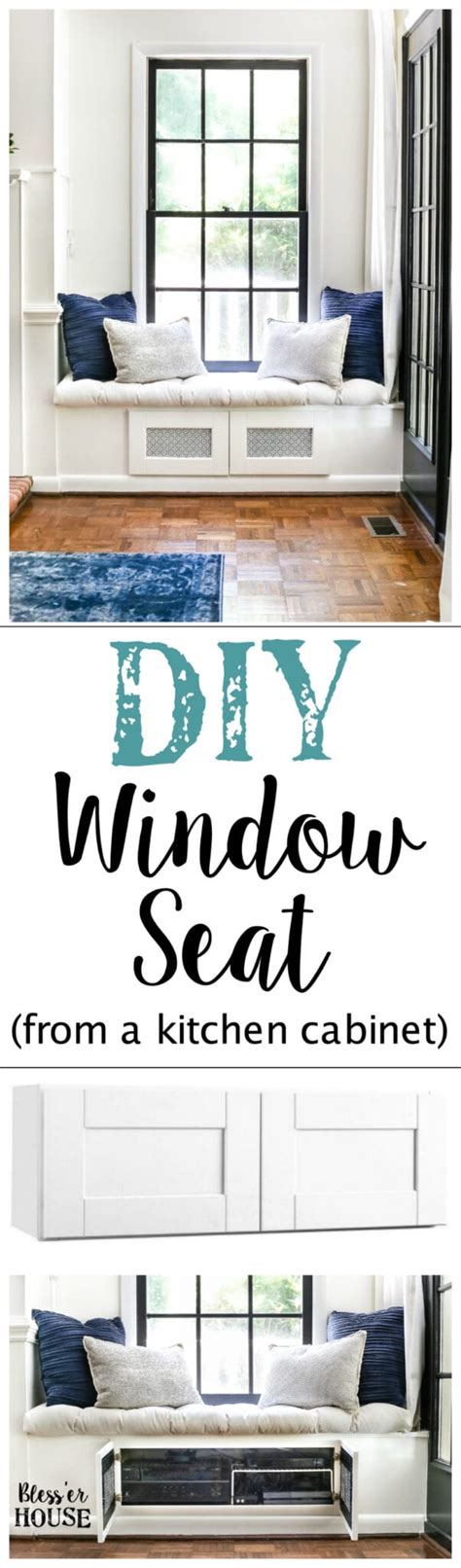 How to frame shop walls. DIY Window Seat From a Kitchen Cabinet - Bless'er House