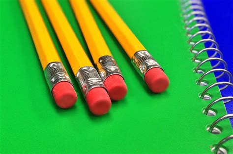 School Pencils On Desk Royalty Free Stock Photo