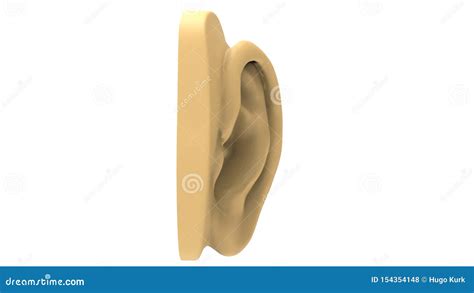 3d Rendering Of A Human Ear Isolated In White Studio Background Stock