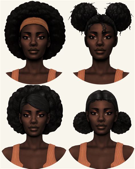 The Sims Custom Content Hair Afro Kloray