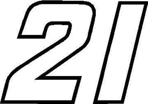 The years 21 bc, ad 21, 1921, 2021. 21 RACE NUMBER OUTLINE DECAL / STICKER