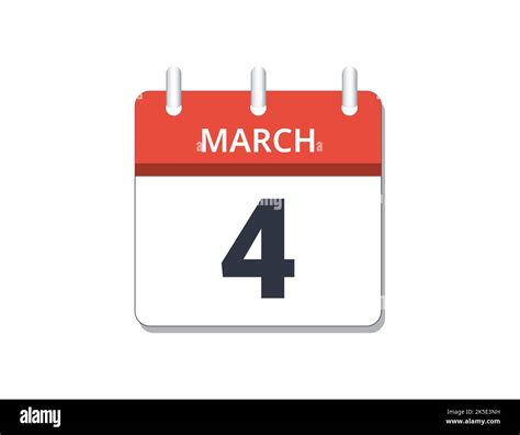 March 4th Calendar Icon Vector Concept Of Schedule Business And