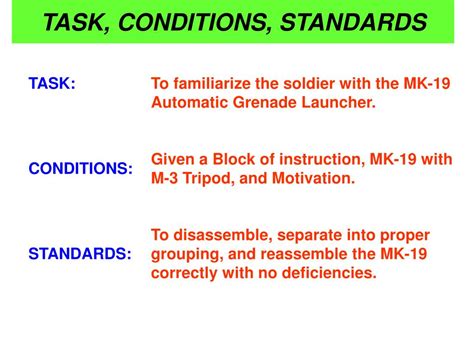 Army Task Condition Standard