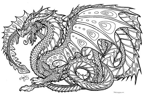 Hard Coloring Pages Of Dragons